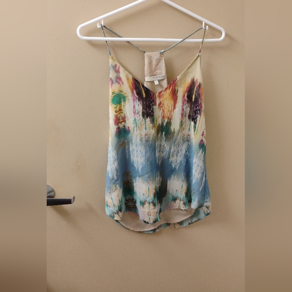 Lavender Brown Anthropologie Boho Print Tank Top Sz XS